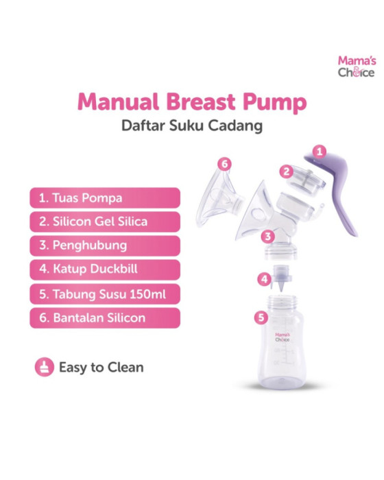 Mamaschoice Manual Breastpump Lilac Breast Pump Pompa ASI