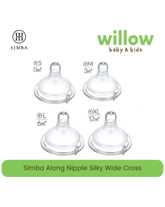 Simba Along Nipple Silky Wide Cross Nipple Botol Susu 2Pcs