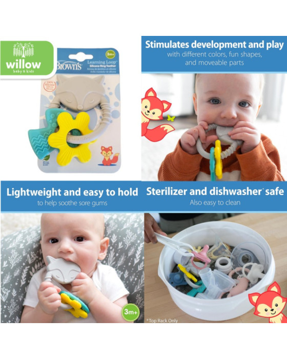 Dr. Brown's Learning Loop Teether Fox Mainan Gigi Bayi