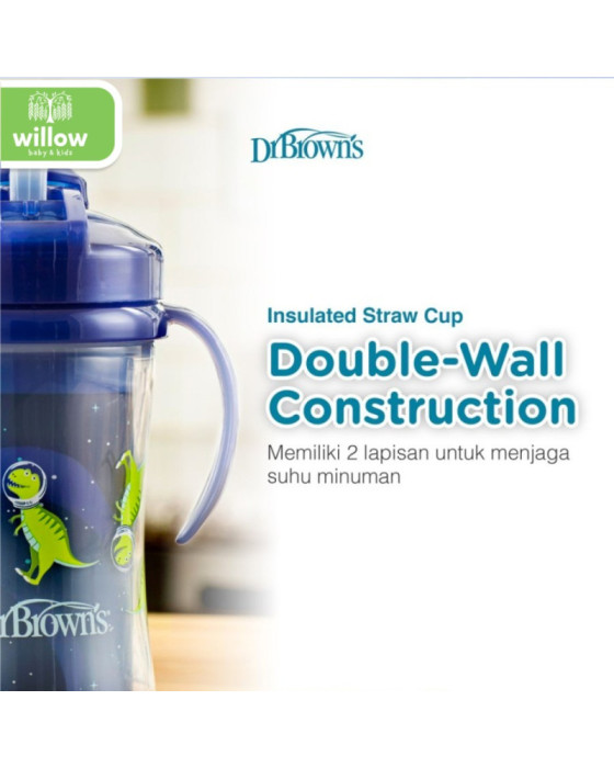 Dr. Brown’s Insulated Straw Cup with Handle Botol Minum Anak