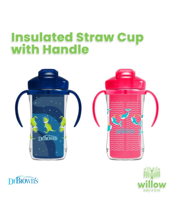 Dr. Brown’s Insulated Straw Cup with Handle Botol Minum Anak