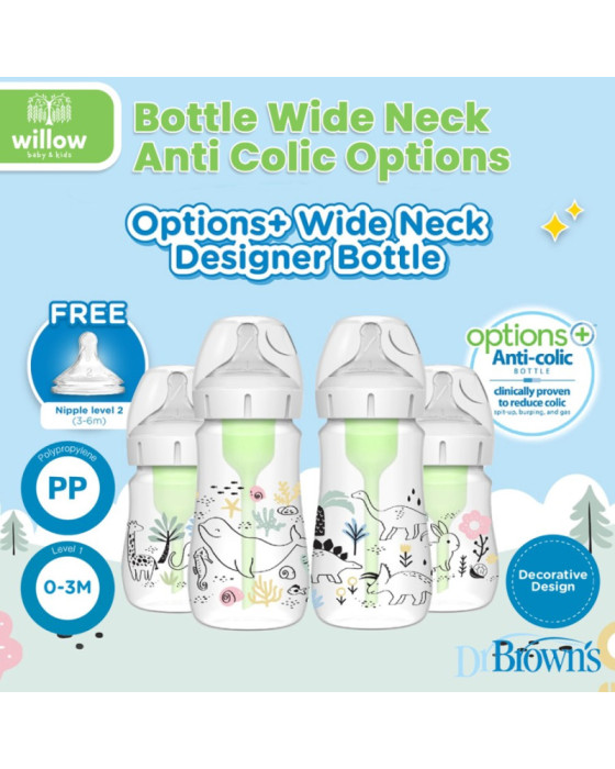 Dr. Brown Intlx Bottle Wide Neck Anti Colic Options 360