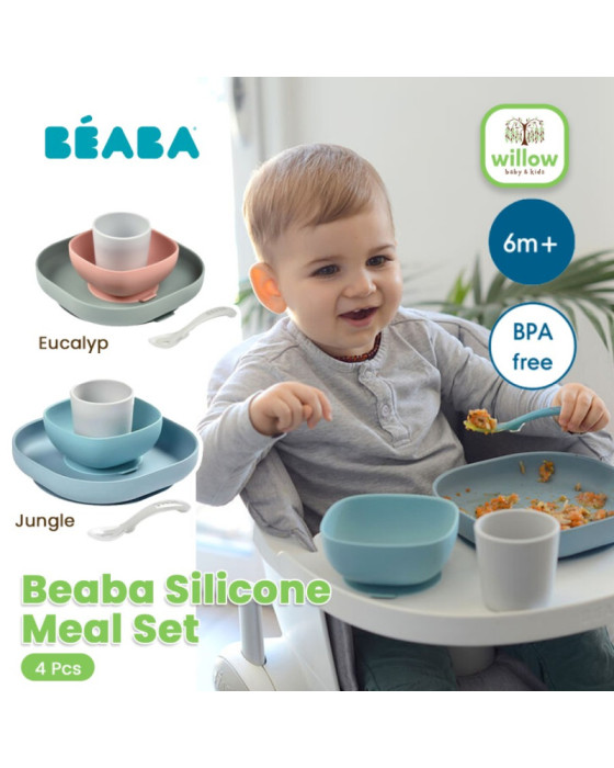 ALAT MAKAN BAYI - BEABA SILICONE MEAL SET 4PCS NEW