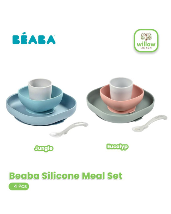 ALAT MAKAN BAYI - BEABA SILICONE MEAL SET 4PCS NEW