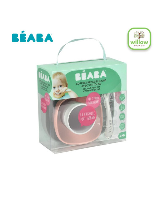 ALAT MAKAN BAYI - BEABA SILICONE MEAL SET 4PCS NEW