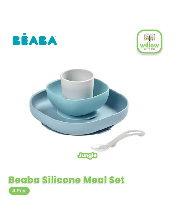 ALAT MAKAN BAYI - BEABA SILICONE MEAL SET 4PCS NEW