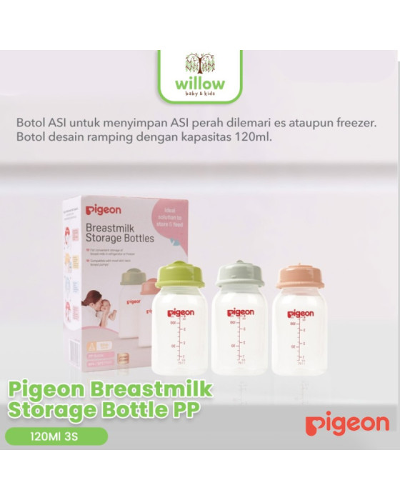 Pigeon Breastmilk Storage Bottle PP RP Botol Susu 120ML 3Pcs