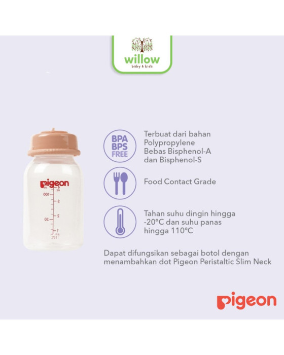 Pigeon Breastmilk Storage Bottle PP RP Botol Susu 120ML 3Pcs