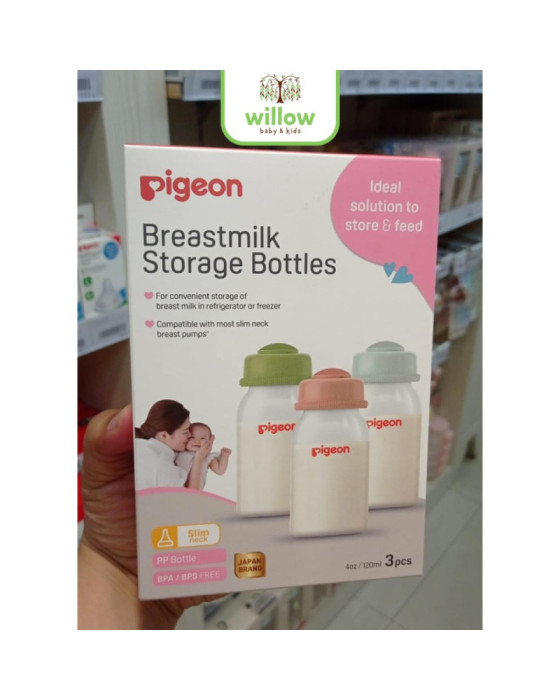 Pigeon Breastmilk Storage Bottle PP RP Botol Susu 120ML 3Pcs