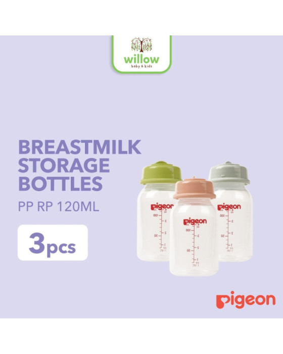 Pigeon Breastmilk Storage Bottle PP RP Botol Susu 120ML 3Pcs