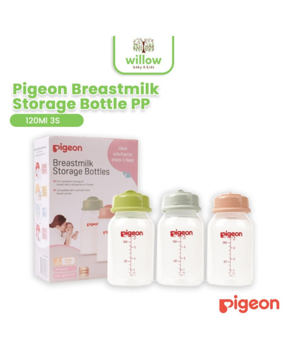 Pigeon Breastmilk Storage Bottle PP RP Botol Susu 120ML 3Pcs