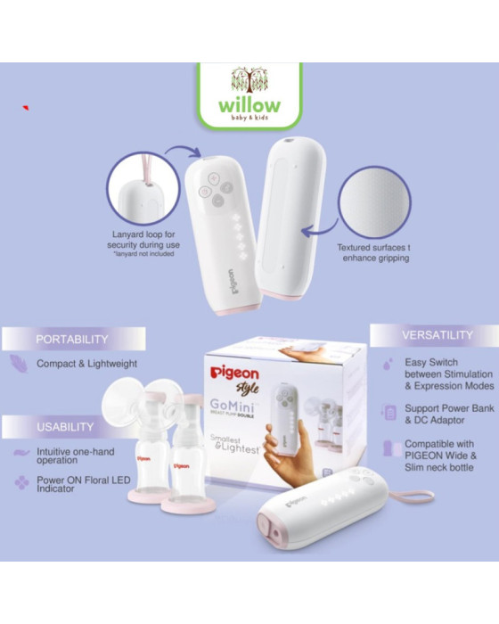 Pigeon Breast Pump Go Mini Plus Double Pompa Susu Asi