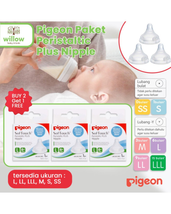 Pigeon Paket Peristaltic Plus Nipple Dot Bayi