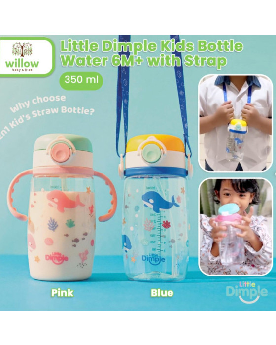 Little Dimple Kids Bottle Water 6M+ with Strap Botol Minum 350Ml