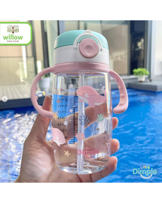 Little Dimple Kids Bottle Water 6M+ with Strap Botol Minum 350Ml