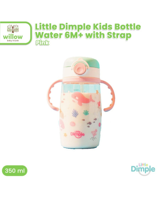 Little Dimple Kids Bottle Water 6M+ with Strap Botol Minum 350Ml