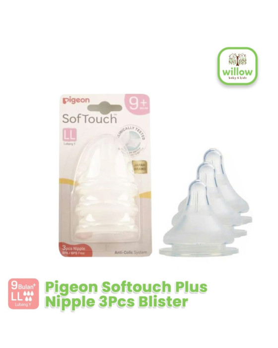 Pigeon Softouch Plus Nipple 3Pcs Blister Dot Botol Susu Bayi