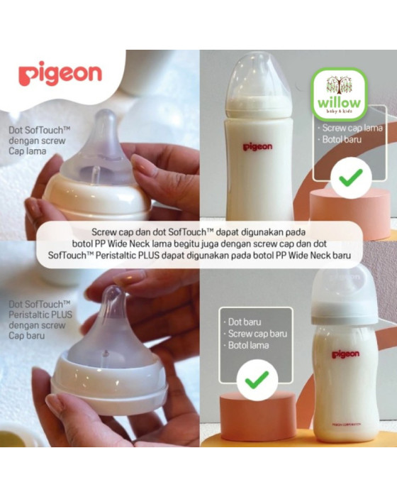 Pigeon Softouch Plus Nipple 3Pcs Blister Dot Botol Susu Bayi