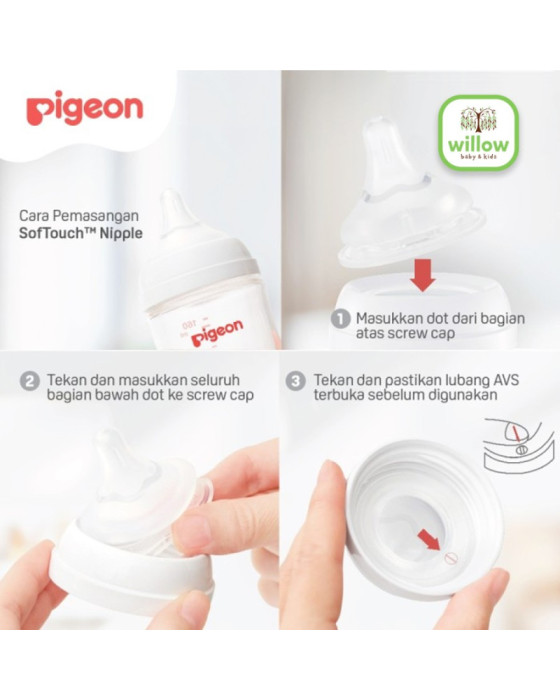 Pigeon Softouch Plus Nipple 3Pcs Blister Dot Botol Susu Bayi