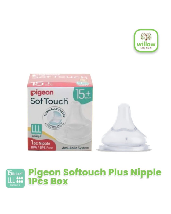 Pigeon Softouch Plus Nipple 1Pcs Box Dot Susu Botol Bayi