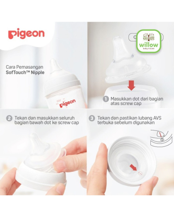 Pigeon Softouch Plus Nipple 1Pcs Box Dot Susu Botol Bayi