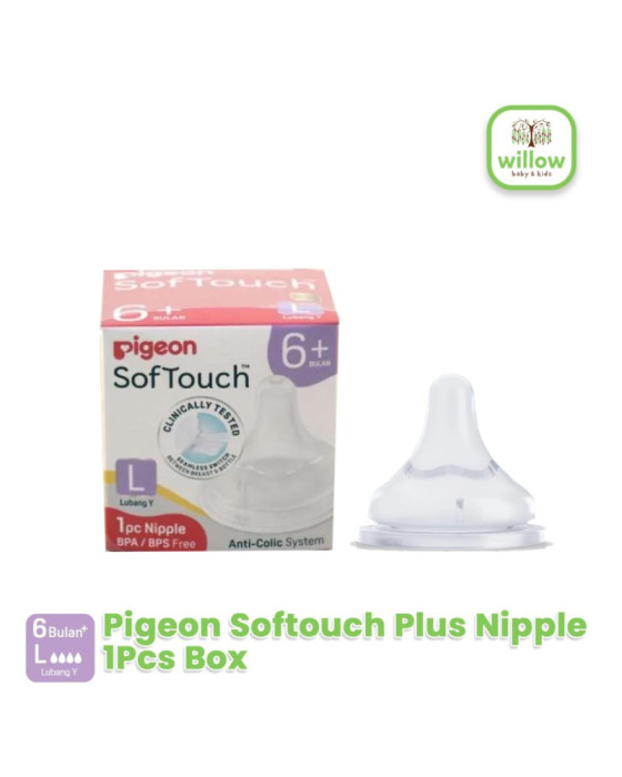 Pigeon Softouch Plus Nipple 1Pcs Box Dot Susu Botol Bayi