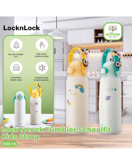 Lock N Lock Tumbler Schoolfit Kids Strap Botol Minum 500Ml