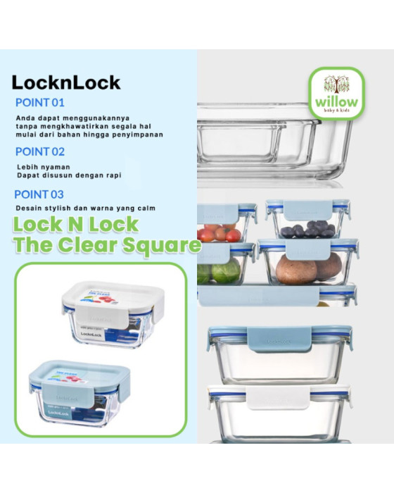 Lock N Lock The Clear Square Tempat Penyimpanan Makanan