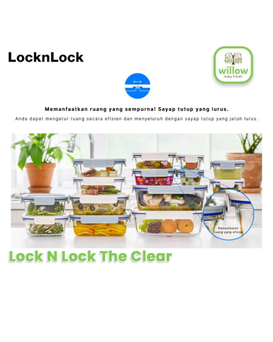 Lock N Lock The Clear Square Tempat Penyimpanan Makanan