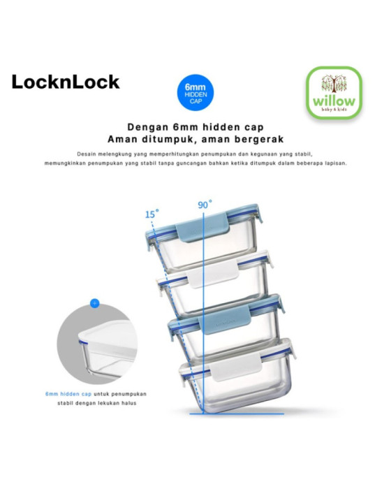 Lock N Lock The Clear Square Tempat Penyimpanan Makanan