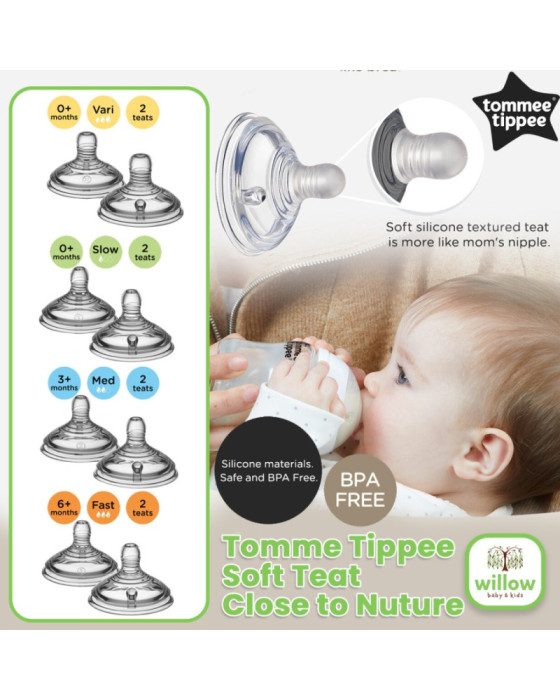 Tommee Tippee Soft Teat Close To Nature Dot Bayi