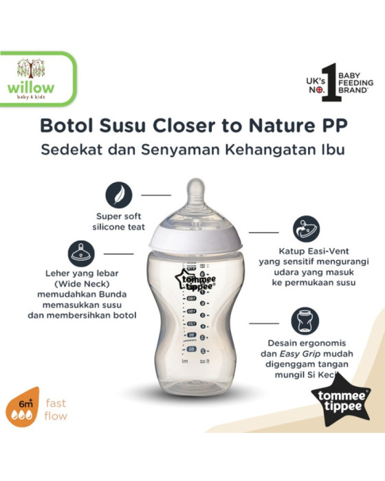 Tommee Tippee Bottle Close To Nature PP Botol Susu