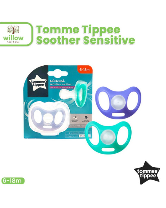 Tommee Tippee Soother Sensitive Ctn Pacifier Bayi 2X