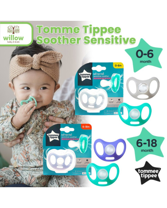 Tommee Tippee Soother Sensitive Ctn Pacifier Bayi 2X