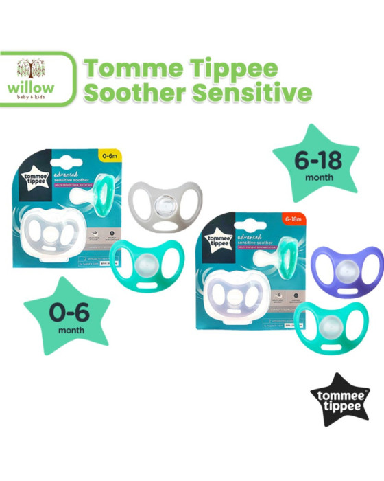 Tommee Tippee Soother Sensitive Ctn Pacifier Bayi 2X