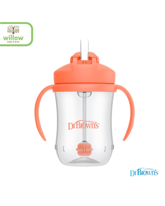 Dr. Brown Straw Cup Babys First with Handles Tempat Minum Bayi 6M+ 270ml