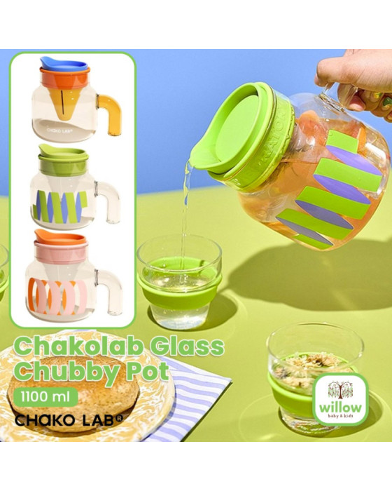 Chako Lab Glass Chubby Pot Gelas Minum Anak 1100Ml