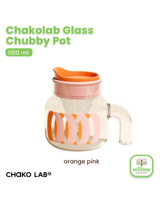 Chako Lab Glass Chubby Pot Gelas Minum Anak 1100Ml