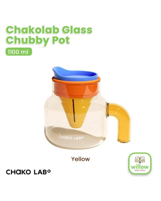 Chako Lab Glass Chubby Pot Gelas Minum Anak 1100Ml