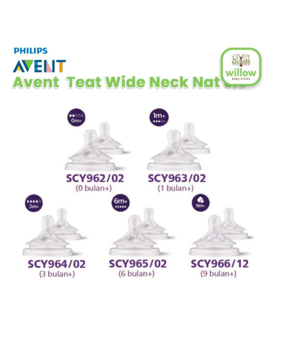 Avent Teat Wide Neck Natural Dot Bayi 3.0