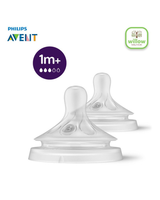 Avent Teat Wide Neck Natural Dot Bayi 3.0