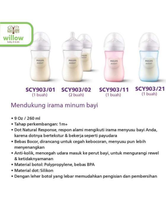 Avent Bottle Wide Neck Nat Botol Bayi 3.0 9Oz