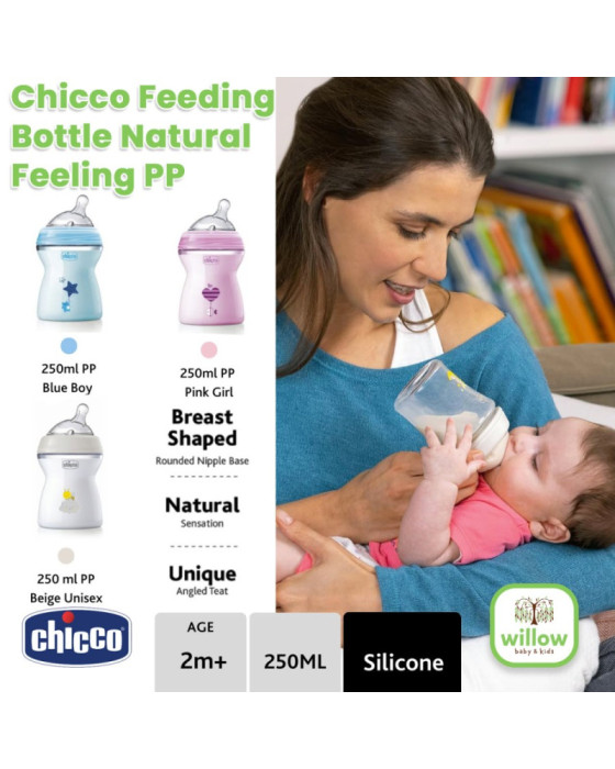 Chicco Feeding Bottle Natural Feeling PP 2M+ Botol Bayi 250Ml