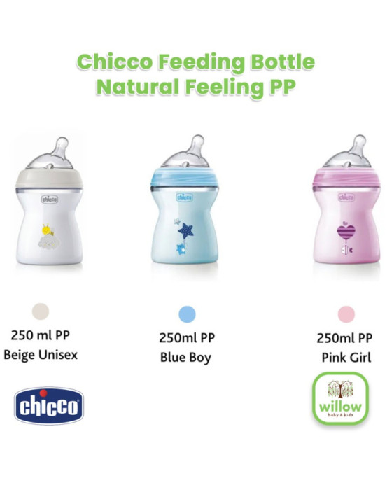 Chicco Feeding Bottle Natural Feeling PP 2M+ Botol Bayi 250Ml