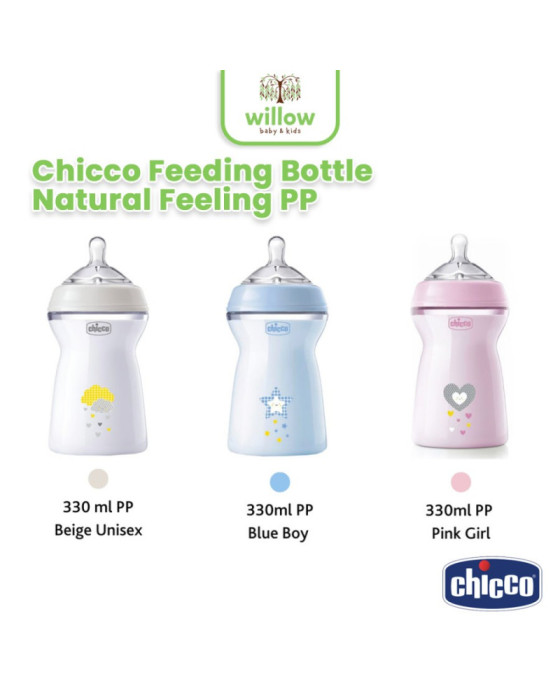 Chicco Feeding Bottle Natural Feeling PP 6M+ Botol Bayi 330Ml