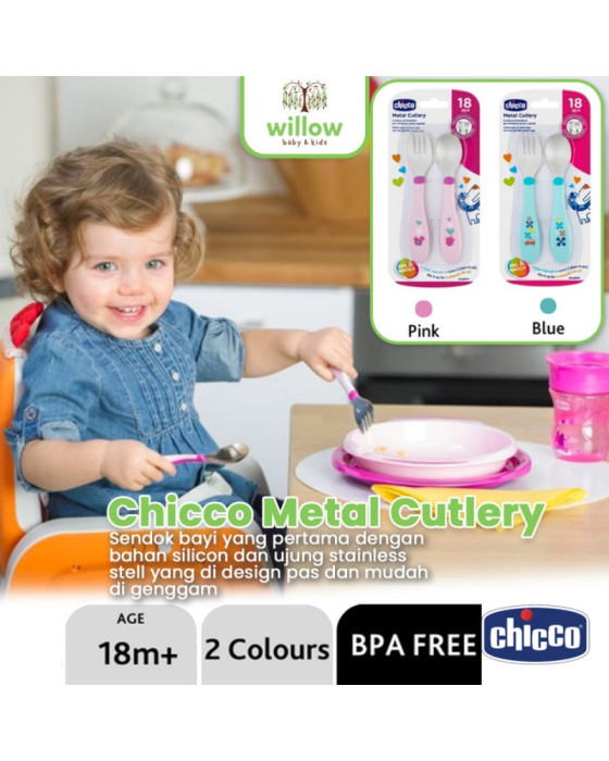 Chicco Metal Cutlery Sendok Bayi 18M+