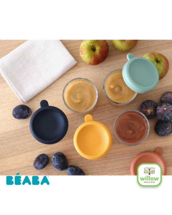 Beaba Set Of 6 Glass Portion Jar Peralatan Makan Bayi 250Ml