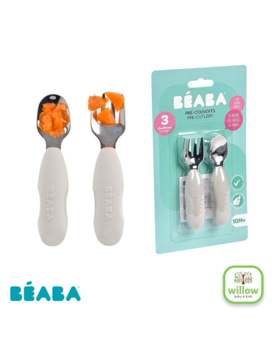 Beaba Set 2 Stainless Cutlery Sendok Makan Bayi