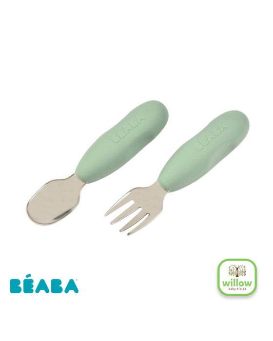 Beaba Set 2 Stainless Cutlery Sendok Makan Bayi