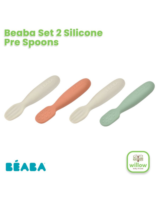 Beaba Set 2 Silicone Pre Spoons Alat Makan Bayi